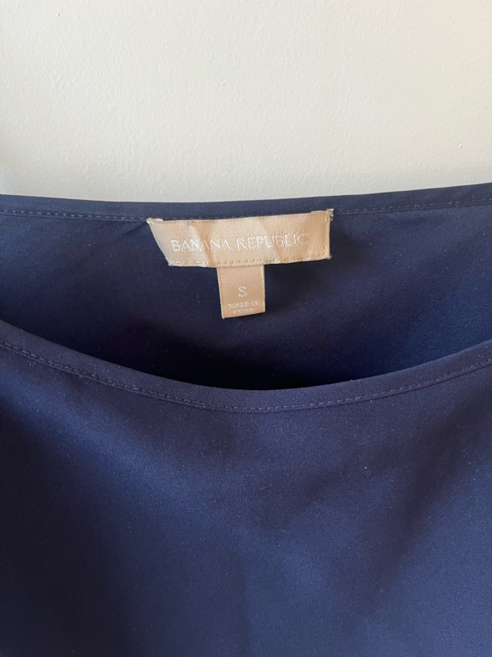 Banana Republic Sheer Navy Grid Print Blouse with Solid Navy Shell | Size Small - Picture 6 of 11